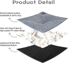 img 2 attached to 🐾 INVENHO Ultra Soft Large Dog Bed Crate Pad Mat - Washable Pet Beds for Large, Medium, and Small Dogs & Cats