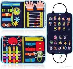 img 4 attached to 🧸 JAGSYJOY Montessori Busy Board Toys: Educational Sensory Book for Traveling Toddlers (Ages 1-4) - Ideal for Boys and Girls in Airplanes and Cars