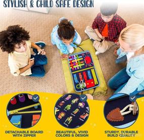 img 1 attached to 🧸 JAGSYJOY Montessori Busy Board Toys: Educational Sensory Book for Traveling Toddlers (Ages 1-4) - Ideal for Boys and Girls in Airplanes and Cars