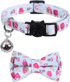 img 2 attached to 🎄 Lamphyface 2 Pack/Set Christmas Cat Collar: Cute Bow Tie and Bell for Adjustable Safety and Breakaway Feature