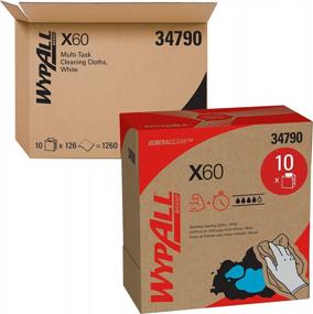 img 4 attached to Эффективная уборка с помощью салфеток Wypall 34790CT X60 во всплывающей коробке — 126 салфеток в коробке