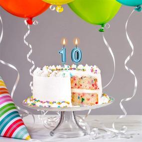 img 2 attached to 🎂 Blue 10th Birthday Cake Numeral Candles - Happy Birthday Cake Topper Decoration for Birthday, Wedding, Anniversary Celebrations - Supplies