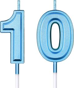 img 4 attached to 🎂 Blue 10th Birthday Cake Numeral Candles - Happy Birthday Cake Topper Decoration for Birthday, Wedding, Anniversary Celebrations - Supplies