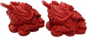 img 4 attached to Bring In Prosperity With Bitopbi 2PCS Feng Shui Money Frog Statues - Resin Good Luck Pocket Sculptures In Red