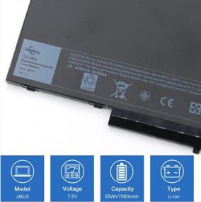 img 3 attached to 7.6V-4Cell Dell Latitude E7270/E7470 Laptop Battery Replacement - Dentsing 55Wh J60J5 R1V85 451-BBSX/Y/U MC34Y 242WD PDNM2 Series Notebook