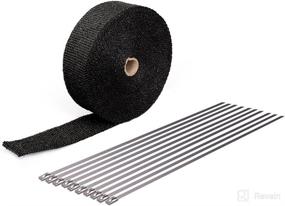 img 3 attached to HM&amp;FC 2&#34; x 50&#39; Black Fiberglass Exhaust Header Pipe Wrap: Ultimate Motorcycle Fiberglass Heat Shield Tape
