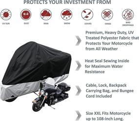img 3 attached to 🏍️ Ultimate Protection: Premium Heavy Duty Motorcycle Cover (XXL) with Cable & Lock - Fits up to 108" Length Large Cruiser, Tourer, Chopper