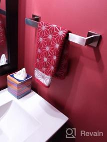 img 8 attached to Набор оборудования для ванной комнаты из матовой нержавеющей стали премиум-класса - настенный набор из 3 предметов с крючком для халата, держателем для туалетной бумаги и 16-дюймовой вешалкой для полотенец от VELIMAX