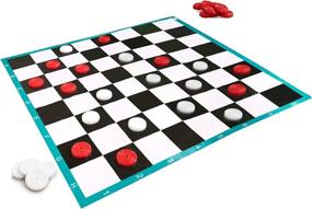 img 4 attached to 10Ft Family Fun Colossal Outdoor & Indoor Checkers Game With Large Red & White Pieces And Enormous Mat For Parties, Events, & Play