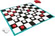 10ft family fun colossal outdoor & indoor checkers game with large red & white pieces and enormous mat for parties, events, & play logo