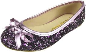 img 4 attached to Sparkling Flats for Girls - Doll Maker Bow Glitter Flat Shoes