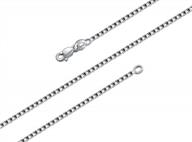 boruo 925 sterling silver box chain necklace, 1mm-1.5mm solid italian nickel-free lobster claw clasp 14"-30 logo