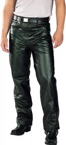 img 4 attached to Men'S Fitted Leather Pants - Xelement B7400 'Classic' Black 34
