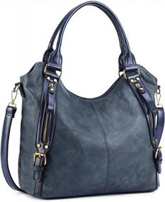 img 4 attached to Plambag Women Tote Bag Handbags Hobo Shoulder Faux Leather Purse Shopping Bags