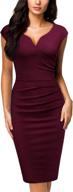 👗 miusol sleeveless vintage business burgundy women's clothing dresses: classic elegance for the modern woman logo