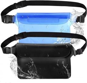 img 4 attached to 2 Pack HeySplash Waterproof Pouch Bag W/ Waist Strap - Screen Touchable Dry Bags For Beach, Swiming, Running & More - Keep Valuables Safe & Dry + Extra 1.9" Strap!
