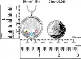img 3 attached to Stainless Steel Family Tree Of Life Locket Necklace With Birthstones - Perfect DIY Mothers Gift!