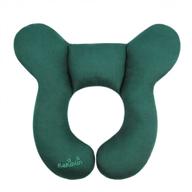 kakiblin toddler travel pillow, head and neck support for car seat, pushchair - dark green logo