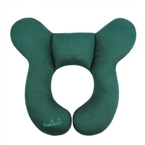 img 4 attached to KAKIBLIN Toddler Travel Pillow, Head And Neck Support For Car Seat, Pushchair - Dark Green