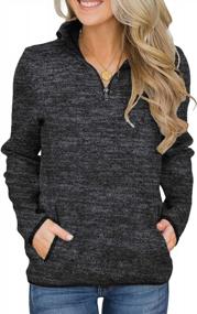 img 4 attached to Cozy Up In Style: Arainlo Women'S Oversized 1/4 Zip Sweatershirt With Long Sleeve And High Collar