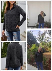 img 2 attached to Cozy Up In Style: Arainlo Women'S Oversized 1/4 Zip Sweatershirt With Long Sleeve And High Collar