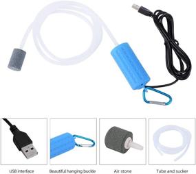 img 3 attached to 🐠 Adeeing Portable Mini USB Aquarium Fish Tank with Oxygen Air Pump - Energy-Saving Mute Operation, Supplies & Accessories