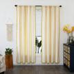 sheer yellow geometric patteern farmhouse curtains linen window curtain panel pairs yarn dyed woven 84 inches long for living room bedroom 2 pack rod pocket living panels logo