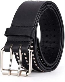 img 1 attached to Grommet Women Leather Double Buckle Women's Accessories via Belts