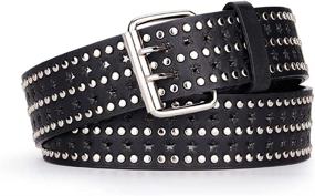 img 4 attached to Grommet Women Leather Double Buckle Women's Accessories via Belts