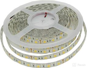 img 1 attached to 💡 LEDMY DC 24V Flexible LED Strip Light, Adhesive LED Tape SMD5050 300LEDs IP62, Easy Waterproof String Light for Indoor Lighting and Projects, Decorations (Warm White 3000K), 16.4FT/5M