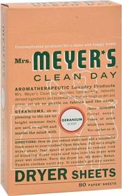 img 4 attached to Meyer's Clean Day Dryer Sheets - Geranium Scented, 80 Sheets, Pack of 2