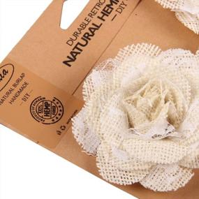 img 1 attached to Junxia Hessian Burlap Rose Flowers For Rustic Wedding Party Decoration (5Pcs)(Big)
