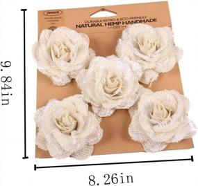 img 2 attached to Junxia Hessian Burlap Rose Flowers For Rustic Wedding Party Decoration (5Pcs)(Big)