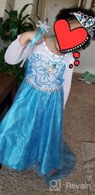 img 8 attached to Little Girls Snow Princess Fancy Dress Queen Costume - ReliBeauty Blue