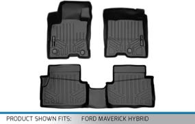 img 3 attached to 🔥 Premium Custom Fit Floor Mat Liner Set for 2022-2023 Ford Maverick Hybrid Models - All Weather Protection with SMARTLINER Technology