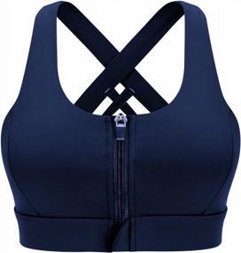 img 4 attached to High-Impact Sports Bra For Women: Zip-Front, Wire-Free, Post-Surgery Support For Yoga, Gym, And Active Lifestyle By INIBUD