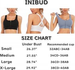 img 3 attached to High-Impact Sports Bra For Women: Zip-Front, Wire-Free, Post-Surgery Support For Yoga, Gym, And Active Lifestyle By INIBUD