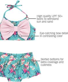 img 2 attached to 🌸 Cute and Stylish RuffleButts Baby/Toddler Girls Cropped Peplum Tankini 2 Piece Swimsuit with Adorable Ruffles