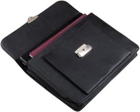 img 1 attached to Executive Leather Briefcase With Handle - Perfect For IPad, MacBook And Other Devices - Black