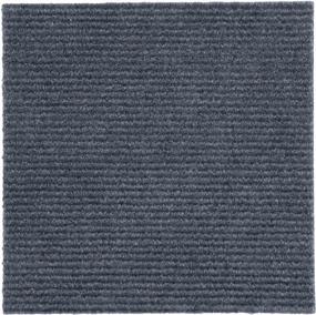 img 4 attached to 20 Pack Ocean Blue Self Adhesive Carpet Tiles For Basement, Classroom & Trade Show Floor Protection - IncStores 1/4 Inch Thick Berber