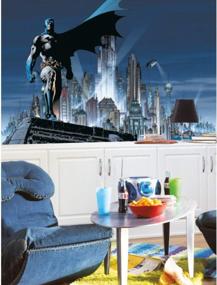 img 3 attached to Black Batman Spray And Stick Removable Wall Mural - RoomMates JL1066M - 10.5 Ft. X 6 Ft.