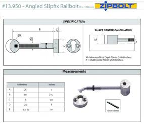 img 1 attached to Zipbolt Angled Slipfix Handrail To Newel Post Connector — 13.960 Angled Slipfix Staircase Railbolt For Upper Connection Acute Angle Post Fastener, Easy Installation For Residential And Commercial Use — 1 Double Pack