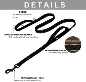 img 3 attached to Gavpepy 3M Reflective Dog Leash: Heavy Duty, 5ft Long Training Lead with Double Handle for Large/Medium Dogs