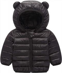 img 4 attached to Baby Boys Girls Winter Coats Hoods Light Puffer Down Jacket Outwear