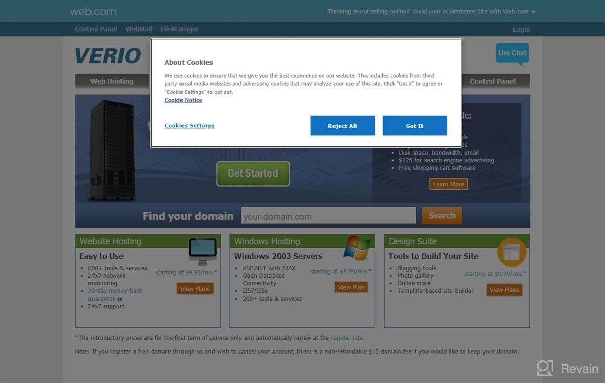 img 1 attached to Verio Web Hosting review by Rob Madden