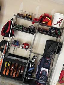 img 6 attached to Golf And Sports Equipment Storage Organizer - Garage Rack With 2 Bag Stands And Multiple Shelves For Efficient Storage - Mythinglogic