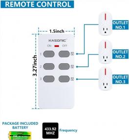 img 1 attached to Wireless Remote Control Outlet, Kasonic Smart Home Remote Control Multi Purpose Combo Set [3 Electrical Outlets + 1 Remote] Perfect For Household Appliances And Devices; ETL-Listed