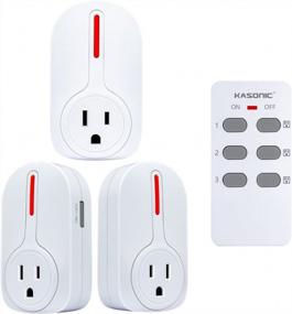 img 4 attached to Wireless Remote Control Outlet, Kasonic Smart Home Remote Control Multi Purpose Combo Set [3 Electrical Outlets + 1 Remote] Perfect For Household Appliances And Devices; ETL-Listed