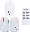 wireless remote control outlet, kasonic smart home remote control multi purpose combo set [3 electrical outlets + 1 remote] perfect for household appliances and devices; etl-listed logo