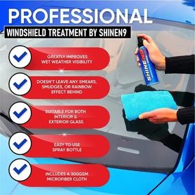 img 1 attached to 🚗 ShineN9 RainPro: Advanced Windshield Cleaner with 300gsm Microfiber Cloth – No-Smearing, No Rainbow Marks – Ultimate 6-Month Lasting Glass Treatment